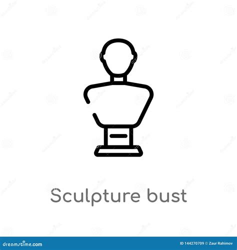 Icono Del Vector Del Busto De La Escultura Del Esquema L Nea Simple