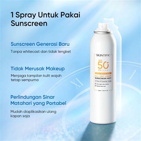 Jual Skintific All Day Light Sunscreen Spray 2pcs Spf50 Pa