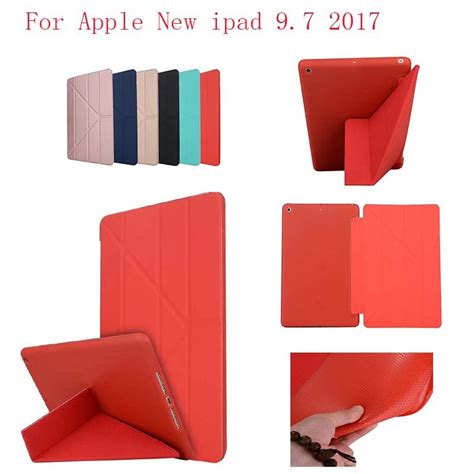 Étui en cuir PU pour tablette de 9 7 pouces avec film pour Apple New