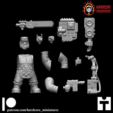 3D Printable Space Dwarf Musician 2 By Hardcore Miniatures
