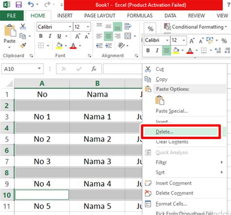 Cara Menghapus Baris Kosong Di Excel Mudah Dan Cepat