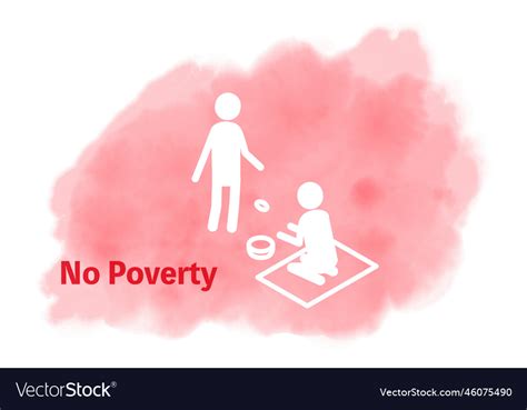 Watercolor Style Sdgs Goal 1 No Poverty Royalty Free Vector