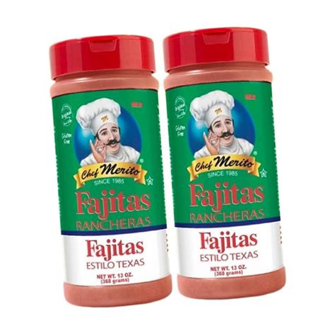 Chef Merito Texas Ypf5 Style Fajita Seasoning 2 Pack Large Bottles Perfect For Elevating