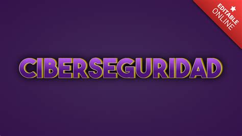 Ciberseguridad 3D Roxo Dourado Gerador De Efeitos De Texto