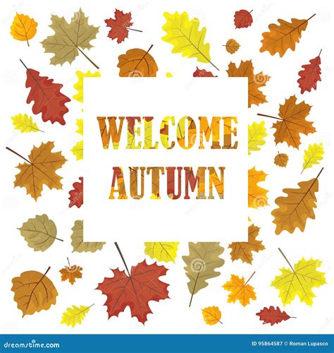 Welcome Autumn Sales Banner With Leaves Leafs In Season Vector Sale