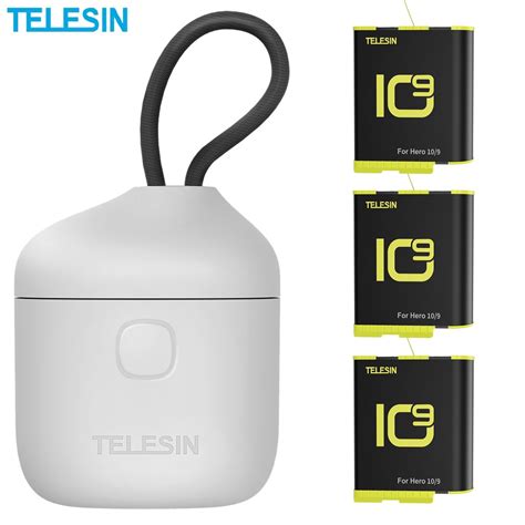 TELESIN Allin Box 3 Slots Charger 1750mAh 3 Ways Fast Charging TF Card