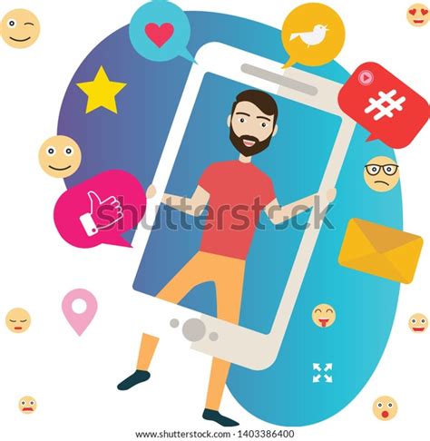 Social Media Concept Banner Text Place Stock Vector Royalty Free 1403386400 Shutterstock