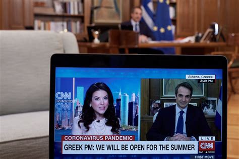 Prime Minister Kyriakos Mitsotakis Interview At Cnn With Journalist