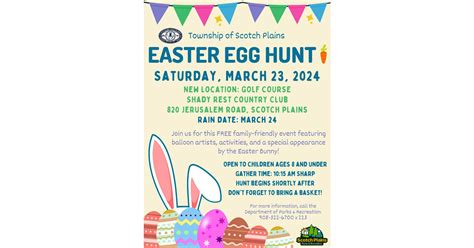 Scotch Plains Easter Egg Hunt Scheduled For March 23 2024 Scotch