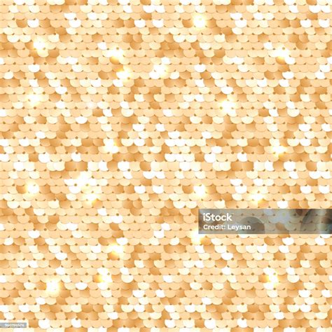 Seamless Golden Texture Of Fabric With Sequins Stock Illustration Download Image Now Sequin