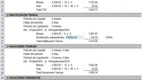 Liquidaci N De Beneficios Sociales Archivo Excel