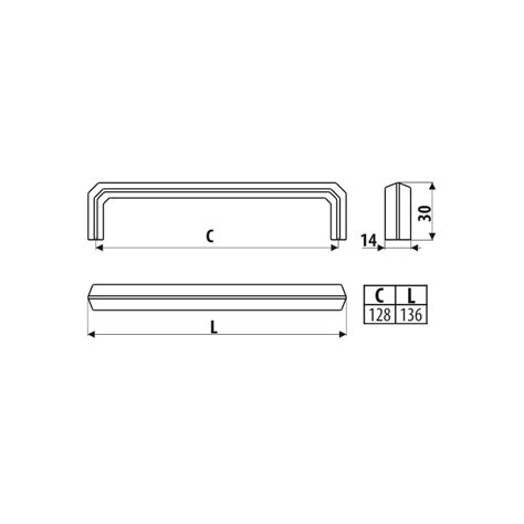 Uchwyt Meblowy GAMET UU56 Czarny Mat 128mm