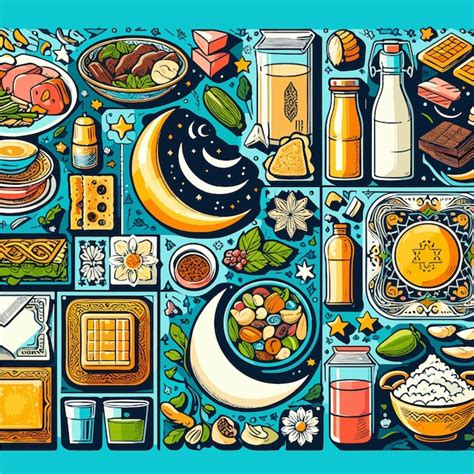 L Illustration Vectorielle De La Nourriture De L Iftar Du Ramadan