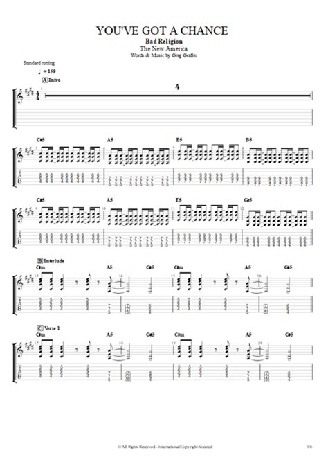 You Ve Got A Chance Tab By Bad Religion Guitar Pro Full Score