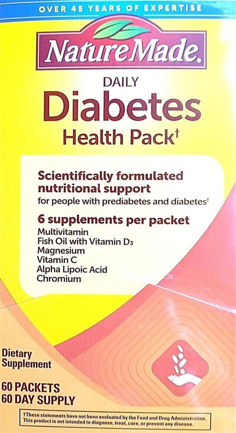 Nature Made Daily Diabetic Health Pack Packets Exp