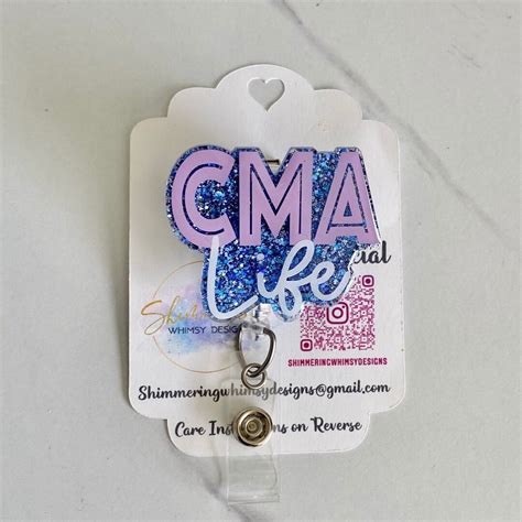 Cma Life Badge Reel For Identifications Id Badge Floral Etsy