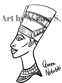 Queen Nefertiti Coloring Page By Art By Asiana S Tpt