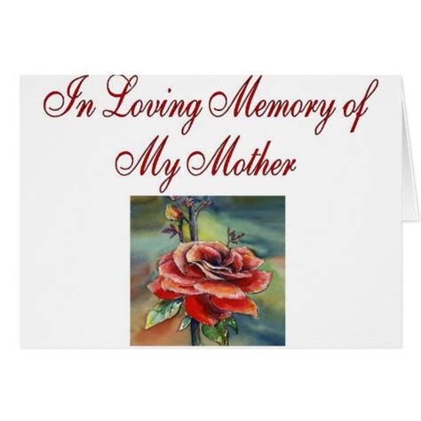 In Loving Memory Of My Mother Card Zazzle