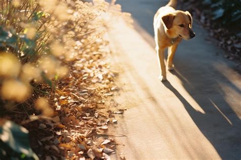 Imagen Conmovedora De Una Sombra De Nariz De Perro En Un Camino