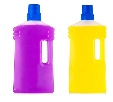 Bouteilles En Plastique Color Es Avec Poign E Et D Tergent Lessive