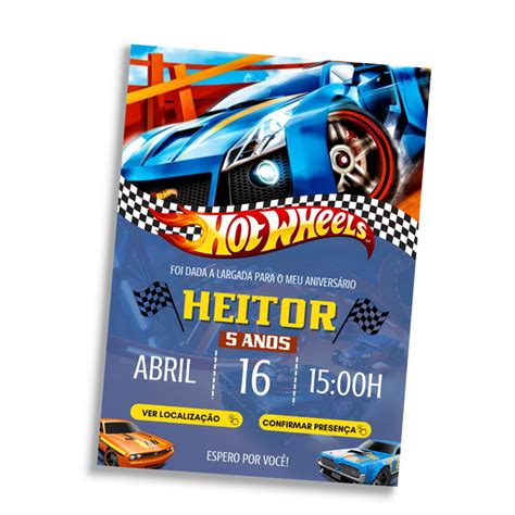 Convite Interativo Virtual Anivers Rio Hot Wheels Elo