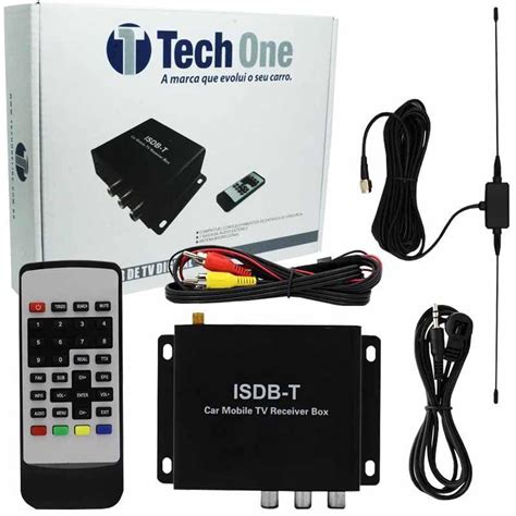 Receptor Tv Digital Automotivo Para Dvd Tech One Antena E Controle