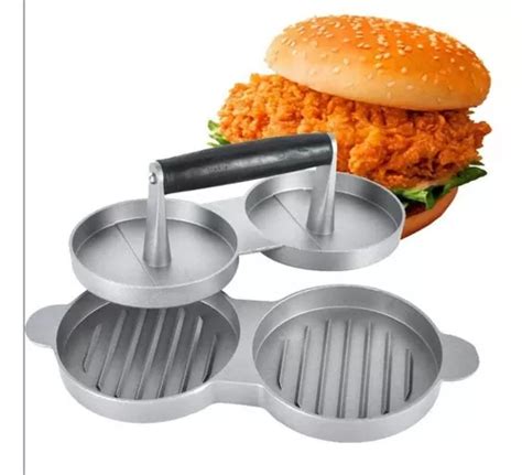 Molde Doble Para Hamburguesas Casera Plancha Press Carne Cuotas Sin