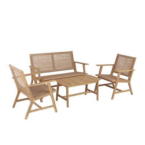 Miri Wooden Garden Sofa Set Homebase