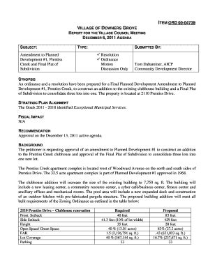 Fillable Online Downers Ord Village Of Downers Grove Fax