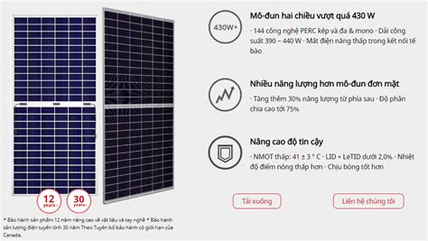 Tấm Pin Năng Lượng Mặt Trời Canadian Hiku 450w • Công Ty Tnhh Quỳnh An