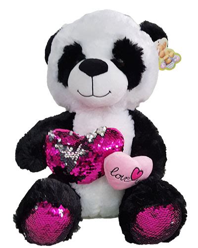 J PELUCHE J15 80 PANDA CORAZON LENTEJUELA 40CM KR1306 1020000377345