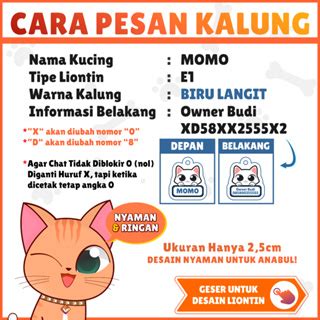 Jual Kalung Kucing Nama Custom Liontin Lucu Lonceng Murah Aksesoris