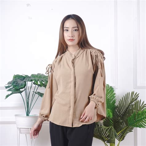 Jual SANI YEMI OUTFIT TOP XXL MELVIN KEMEJA SERUT GAVI BLOUSE