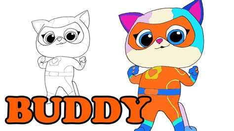 How To Draw BUDDY From Disney S Superkitties Easy To Follow