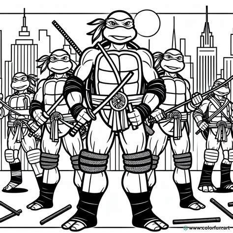 Coloriage De La Tortue Ninja Du Film à Télécharger Ou à Imprimer