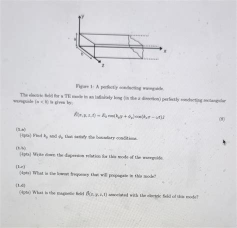 Solved Х Figure 1 A perfectly conducting waveguide The Chegg