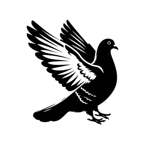 Pigeon Silhouette Vector Illustration Premium Ai Generated Vector