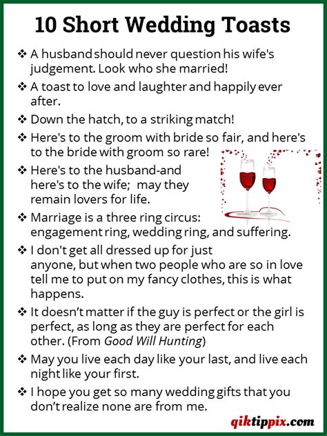 10 Short Wedding Toasts Wedding Toasts Wedding Speech Quotes