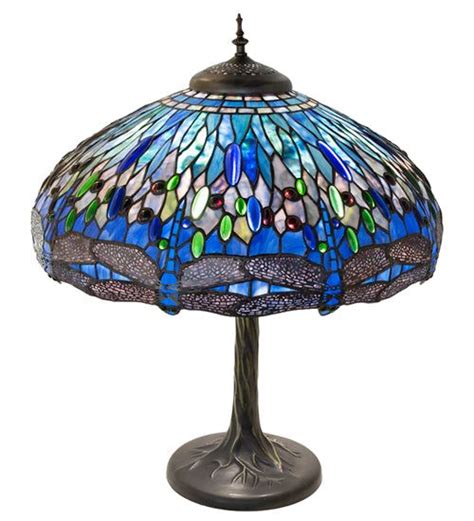 Meyda 27 High Tiffany Hanginghead Dragonfly Table Lamp 263097 Meyda