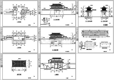 设计精准两层的山门建筑施工图建筑施工图土木在线