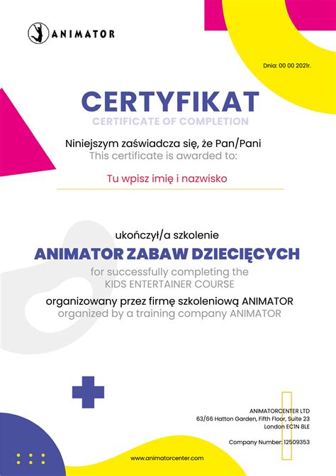 Animator Czasu Wolnego Certyfikowany Kurs On Line Szkolenia I Kursy