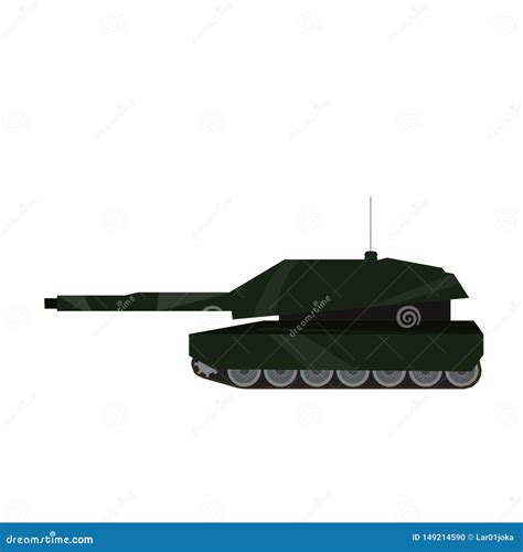 Side View Of A Military War Tank Stock Vector Illustration Of Steel