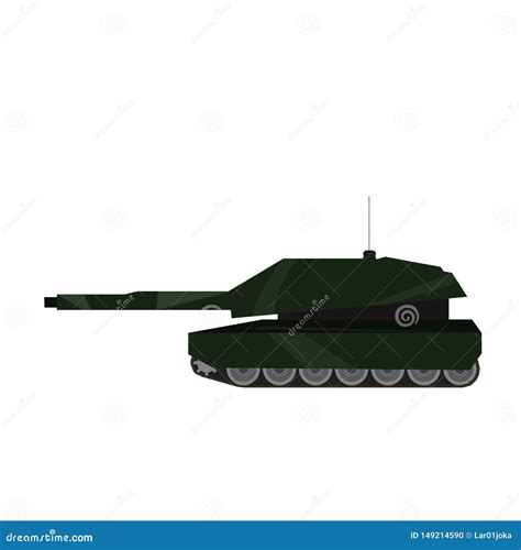 Side View of a Military War Tank Stock Vector - Illustration of steel ...