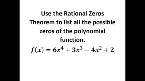 How To Find Possible Zeros