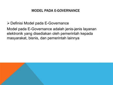 Model Model E Governance PPT PPT