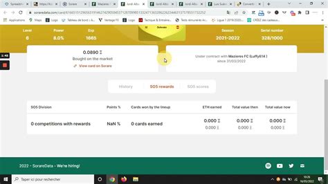Tuto Sorare Achat Revente Combien Je Gagne Avec Ma Carte Sorare Youtube