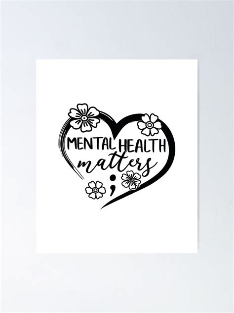 Mental Health Matters Heart Poster For Sale By Sonnetandsloth Redbubble