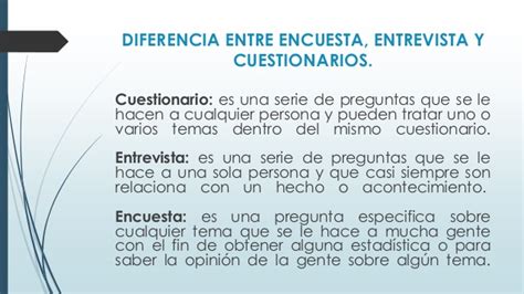 Cuadros Comparativos Entre Entrevista Y Encuesta Cuadro Comparativo