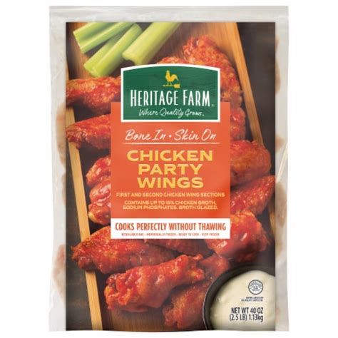 Heritage Farm® Bone In Skin On Chicken Party Wings 40 Oz Kroger