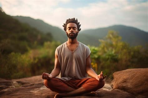 Portrait D Une Personne Pratiquant Le Yoga En Plein Air Dans La Nature